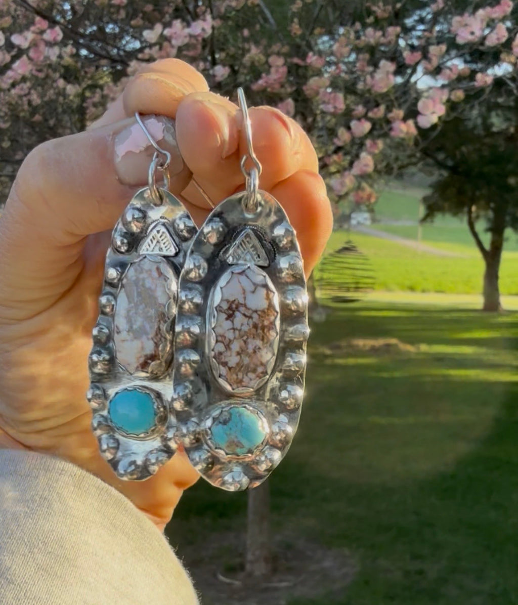 Wildhorse and Turquoise Dangle Earrings
