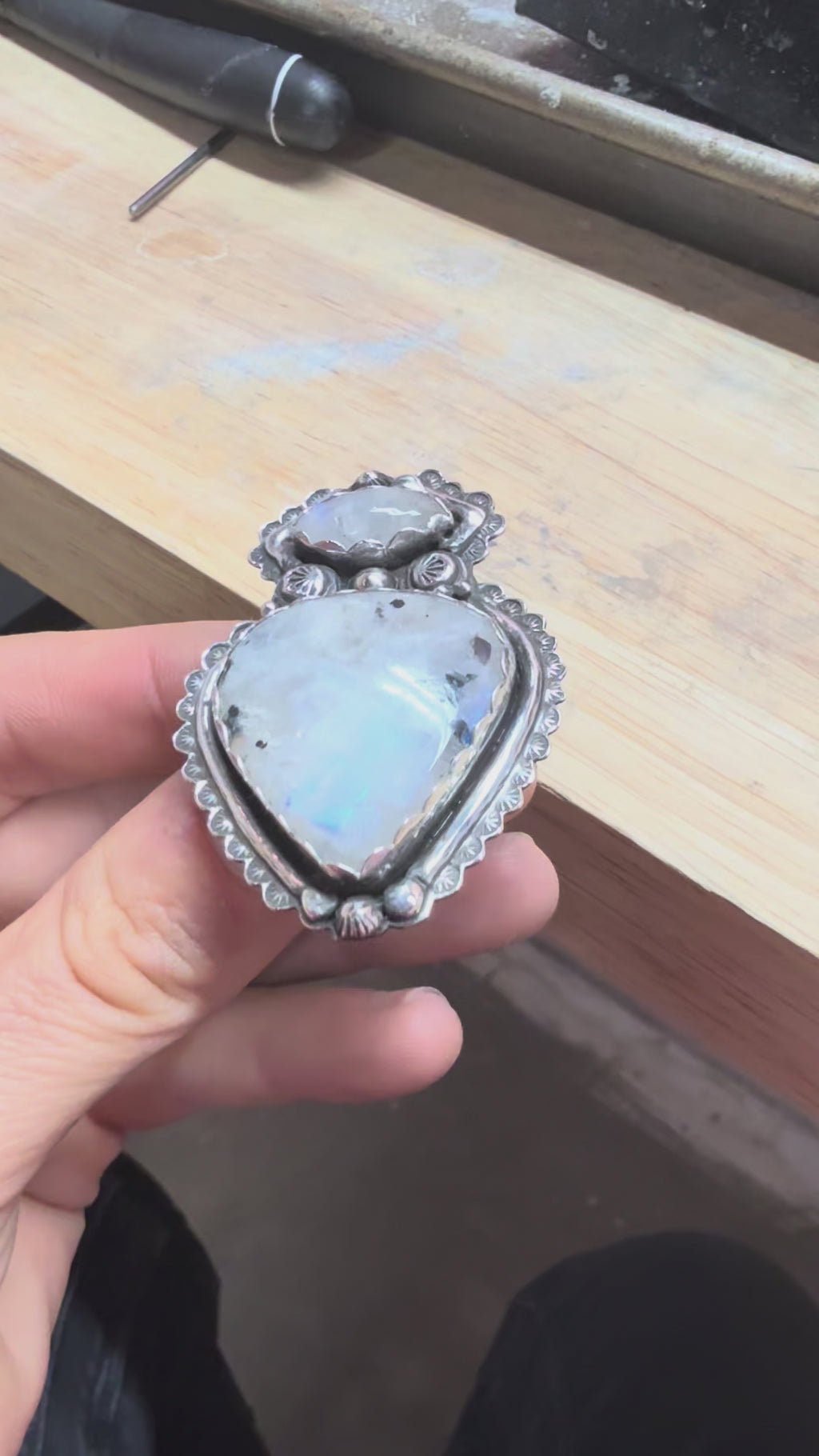 Double Moonstone Ring