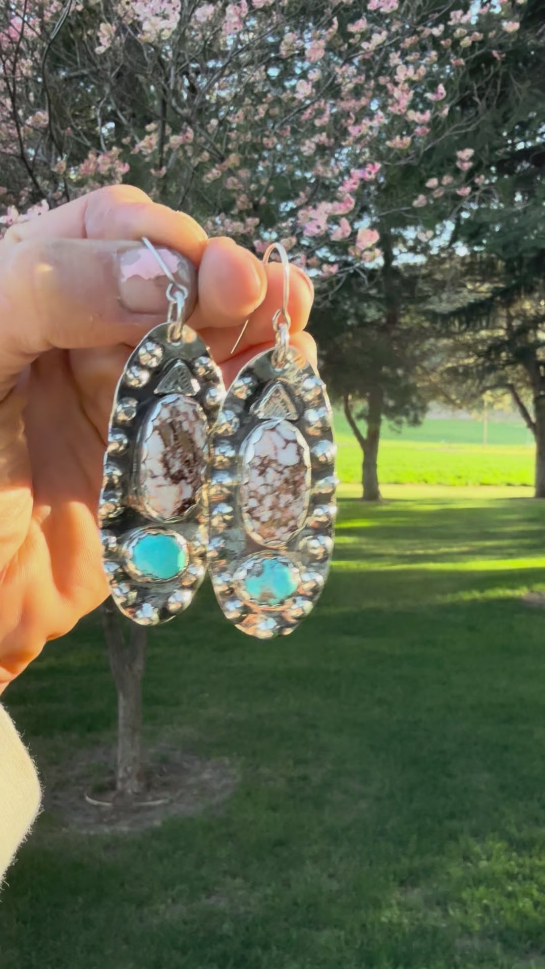 Wildhorse and Turquoise Dangle Earrings
