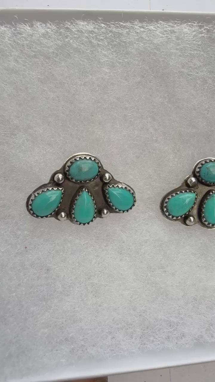 Turquoise Cluster Earrings
